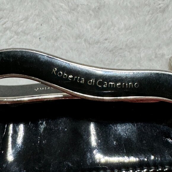 Roberta Di Camerino Italy Shoulder Handbag Shiny Red w/ Metal Handles RARE - Picture 5 of 16